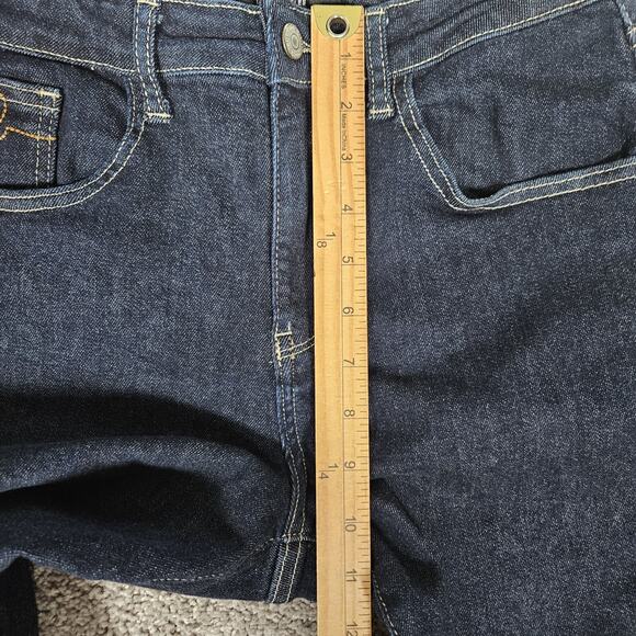 Judy Blue Jeans Womens 5 27 Dark Blue Mom Jean Fit Tapered Stretch High Rise - Picture 9 of 12